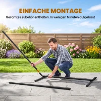 Outsunny Hängemattengestell für Hängematten Hängemattenständer mit Haken Garten Strand Metall 360 x 92 x 112 cm bis 120 kg(m-7)