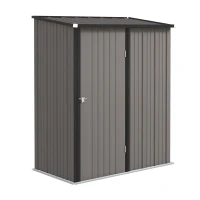 Outsunny 5.3 x 3.1ft Corrugated Steel Garden Shed - Light Grey(m-1)