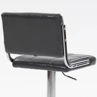 HOMCOM Bar Stools Modern PU Leather Adjustable Breakfast Bar Stools Backrest Set of 2 Grey(m-12)