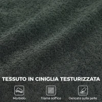 HOMCOM Divano 3 Posti Senza Struttura con Seduta Ampia, Imbottitura Spessa, in Ciniglia, Verde Scuro(m-4)