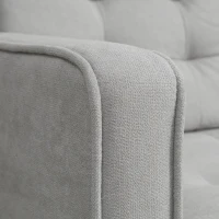 HOMCOM Sofá de 2 Plazas con Espacio de Almacenamiento Patas de Madera Respaldo Capitoné 117x62x78 cm Gris Claro(m-8)