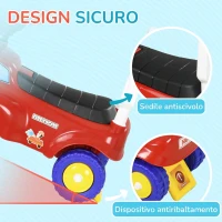 AIYAPLAY Macchina Cavalcabile per Bambini 18-36 Mesi a Spinta Manuale, a Forma di Camion dei Pompieri, Rosso(m-7)