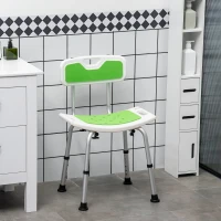 HOMCOM Tabouret de douche pour personnes âgées et handicapées hauteur réglable patins antidérapants support de pomme de douche(m-11)