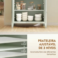 HOMCOM Aparador com Gaveta e Armário de 2 Níveis com Prateleira Ajustável Base Elevada e Amplo Tampo 80x40x90 cm Verde Claro(m-5)