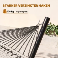 Outsunny Hängemattengestell für Hängematten Hängemattenständer mit Haken Garten Strand Metall 360 x 92 x 112 cm bis 120 kg(m-6)