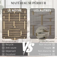 HOMCOM Paravent intérieur en bois 4 panneaux séparateur de pièce pliable pour salon chambre 180 x 180 cm chêne foncé(m-5)
