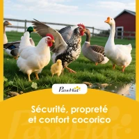 PawHut Enclos Poulailler Extérieur, Couverture Imperméable, 2 Portes Latérales, pour 3-5 Poules, 3x1x1m, Acier, Noir(m-9)