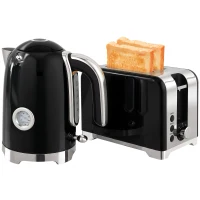 HOMCOM Set fierbător și prăjitor cu termometru, 1,7 l, fierbător 2200 W, prăjitor 2 felii cu 7 trepte de rumenire(m-8)