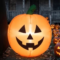 Outsunny 6 FT Halloween Inflatable Headless Skeleton, Blow Up Halloween Skeleton Decoration with LED Lights for Indoor Outdoor(m-12)