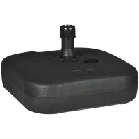 Outsunny Base per Ombrellone da Giardino in HDPE, Base per Ombrellone con Maniglia, Supporto per Pali Ø38mm, Riempibile con 20 kg di Acqua e 30 kg di Sabbia, per Giardino Piscina, Nero(m-11)