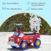 AIYAPLAY Macchina Cavalcabile per Bambini 18-36 Mesi a Spinta Manuale, a Forma di Camion dei Pompieri, Rosso(m-8)