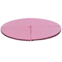 HOMCOM Tapis de Pole Dance Pliable - Tapis de Protection Ø 150 cm Épaisseur 5 cm - Revêtement Plastique Rose(m-1)