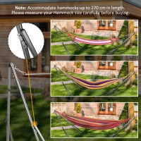 Outsunny Foldable Hammock Stand, Portable Hammock with Metal Frame, 2 in 1 Hammock Net Stand, Clothes Drying Rack, Load Capacity 120kg, for Patio, Garden, Yard, Black(m-7)