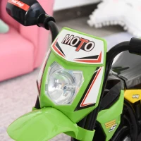 HOMCOM Trike for Kids, Toddler Pedal Motorcycle, Kids Ride On Tricycle Early Learning w/ Music Lights Handlebar Stickers Exercise Boys Girls Gift for 18 - 36 Months Green(m-9)