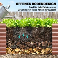 Outsunny Hochbeet 2er-Set, Pflanzkasten, extra tief, Metall, 120 x 60 x 60 cm Braun(m-7)