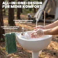 Outsunny Évier à Main Portable Station de Lavage Camping Jardin Extérieur Voyager avec Réservoir d'Eau 17L Gris(m-6)