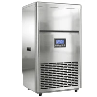 HOMCOM Gewerblicher Eiswürfelbereiter 45 kg/24 Std., Edelstahl, mit 13 kg Speicher, Selbstreinigung, Silber(m-11)