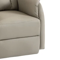HOMCOM Fauteuil Releveur Électrique Massage Vibration et Chaleur, Fauteuil Relax Électrique en PU, Dossier Inclinable, Gris(m-13)