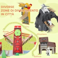 AIYAPLAY Set Ferroviario in Legno, 100 Pezzi per Bambini 3+ Anni con Gru Magnetica, Treni, Ponte, Elicottero(m-6)