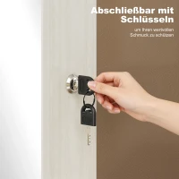 HOMCOM Schmuckschrank mit LED Spiegelschrank Wandschrank Wand-/Türmontage MDF(m-5)