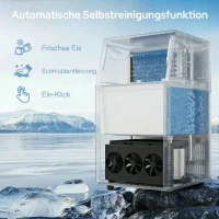 HOMCOM Gewerbliche Eiswürfelmaschine, 55 kg/24h Edelstahl Unterbau- oder freistehende Eiswürfelmaschine mit 13 kg Speicher(m-6)