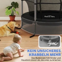 HOMCOM Trampolin für Kinder, Ø163 cm, mit Sicherheitsnetz, In- und Outdoor, Belastung bis 50 kg, Stahl, Kunststoff, Schwarz(m-5)