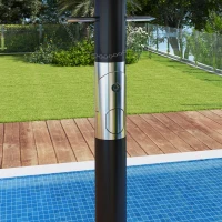 Outsunny Ombrellone Doppio Inclinabile a 45° con Manovella e Prese d'Aria, in Acciaio e Poliestere, 285x147x227 cm, Grigio(m-9)