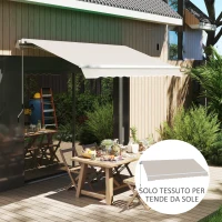 Outsunny Telo di Ricambio per Tenda Parasole Retrattile 3x2.5 m in Poliestere Anti UV 50+ Crema(m-2)