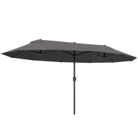 Outsunny Parasol XXL Gris Acier Polyester Ø4,6m