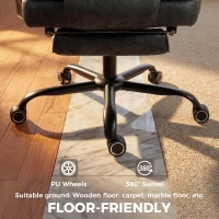 HOMCOM Executive Office Chair, Leathaire Big and Tall Office Chair 180 kg with Wide Seat, Reclining, Lumbar Support, Black(m-7)