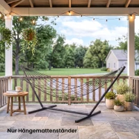 Outsunny Hängemattengestell für Hängematten Hängemattenständer mit Haken Garten Strand Metall 360 x 92 x 112 cm bis 120 kg(m-2)
