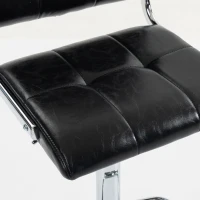 HOMCOM Lote de 2 taburetes de barra, altura ajustable, giratorio 360°, asiento acolchado, respaldo y reposapiés, negro(m-7)