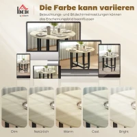 HOMCOM Klapptisch, Tisch mit Klappfunktion und offener Ablage, Rollbarer Küchentisch für Esszimmer, kleine Räume, Natur(m-8)