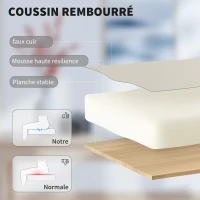 HOMCOM Chaise Bureau Ergonomique, Fauteuil de Bureau avec Dossier Inclinable, Hauteur Réglable, 65x67x111-119cm, Beige(m-5)