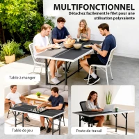 SPORTNOW Mini Table de Ping-Pong Pliable Extérieur Intérieur avec 2 Raquettes en Bois Massif 3 Balles et Filet 152x76x70cm Noir(m-7)