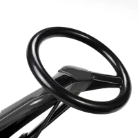 AIYAPLAY Kart à pédales Go-Kart pour enfants siège réglable pneus EVA embrayage manuel et frein 110 x 61 x 62 cm noir(m-13)