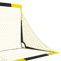SPORTNOW Set of 2 Pop Up Football Goal, Portable Folding Football Net with Carry Bag, 8 U-Shaped Ground Stakes, Fibreglass Pole(m-13)