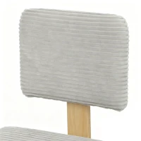 HOMCOM Silla Ergonómica de Rodillas con Respaldo Asiento Basculante Acolchado de Terciopelo Acanalado Gris Claro(m-6)