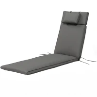 Outsunny Garden Sun Lounger Cushion Replacement Soft Sunbed Reclining Chair Relaxer Pad with Pillow, Cushion ONLY - Grey(m-10)