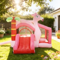 AIYAPLAY Inflatable Bounce House for Kids with Slide, Ball Pit, Basketball Hoop and Blower for Indoor Outdoor Garden, Pink(m-10)