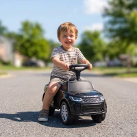 AIYAPLAY Correpasillos Infantil con Licencia Land Rover Vehículo para Empujar Claxon Sonidos de Motor Almacenamiento Bajo el Asiento Negro(m-10)
