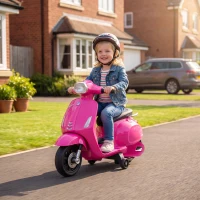AIYAPLAY Moto électrique enfants 6 V, voiture électrique enfants avec Roues d'Apprentissage, pour 2-4 Ans, 71 x 37 x 52 cm, Rose(m-9)