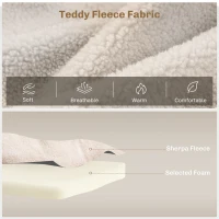HOMCOM Canapé convertible 2 places 4 en 1, canapé-lit avec dossier réglable sur 5 niveaux, 2 coussins, 102 x 73 x 81 cm, beige(m-6)