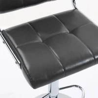 HOMCOM Bar Stools Modern PU Leather Adjustable Breakfast Bar Stools Backrest Set of 2 Grey(m-11)
