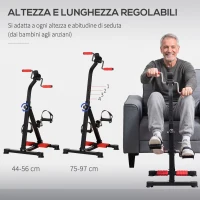 HOMCOM Pedaliera per Braccia e Gambe con Schermo LCD, Altezza e Resistenza Regolabile, 56x44-56x75-97 cm(m-4)