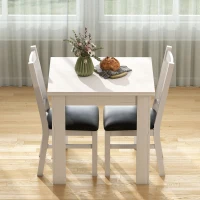 HOMCOM Mesa de Jantar Extensível para 4-6 Pessoas em Madeira e Aço 140x80x77,5 cm Branco Efeito Madeira(m-5)