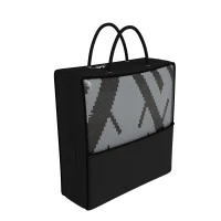 Outsunny Tapis d'extérieur réversible 1,8 x 2,7 m, en PP résistant aux intempéries, sac de transport inclus, noir et gris(m-11)