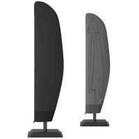 Outsunny Housse de protection imperméable pour parasol déporté avec fermeture éclair et cordon de serrage tissu Oxford noir(m-11)