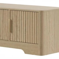 HOMCOM Móvel TV 152 cm Móvel para Televisor até 152,4 cm 4 Portas Caneladas e Prateleiras Ajustáveis Carvalho(m-6)