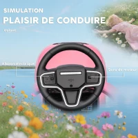 AIYAPLAY Porteur enfants Land Rover Discovery sous licence, porteur voiture à pousser avec poignée amovible, 84x40x94,5cm, rose(m-7)